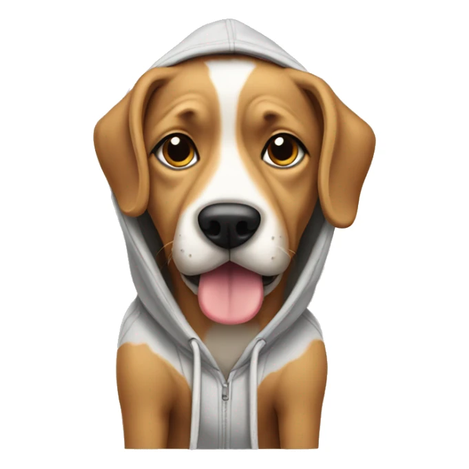 Dog wering hoodie sticker
