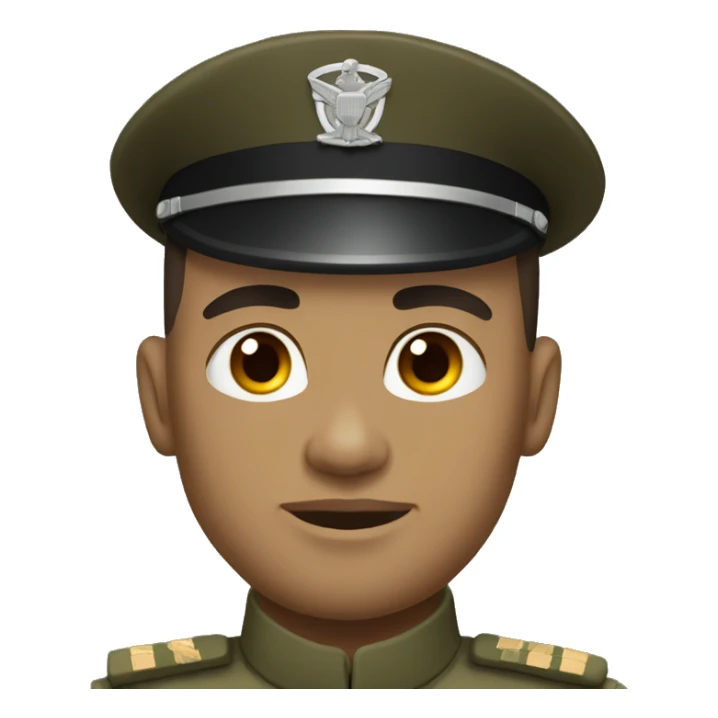 Light skin dark hair military man sticker