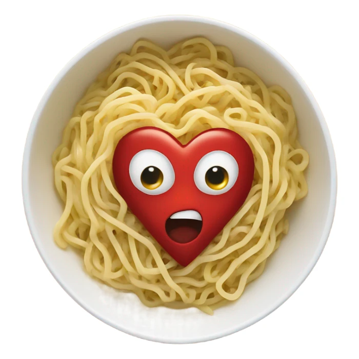 Heart-shape in a bowl of noodles sticker