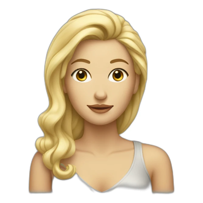 blond woman with curve hair in glass sticker
