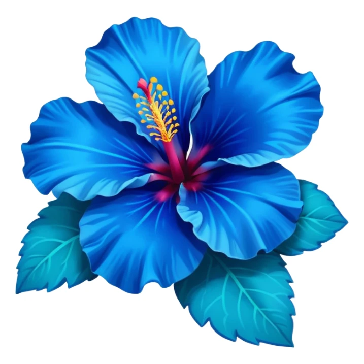 ultramarine hibiscus w cyan center (no yellow) sticker