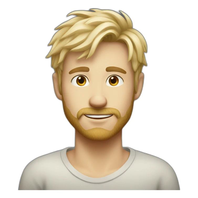 scandinavian guy, scruffy, short blond hair, slim sticker