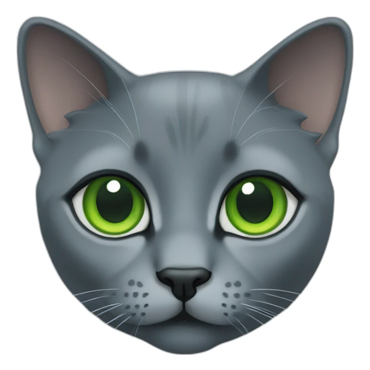 Russian blue cat face with green eyes sticker