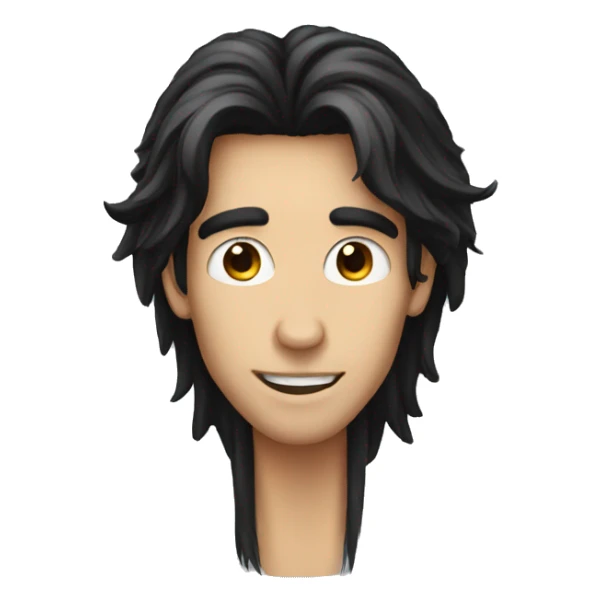 guys with long nose and long black hair sticker