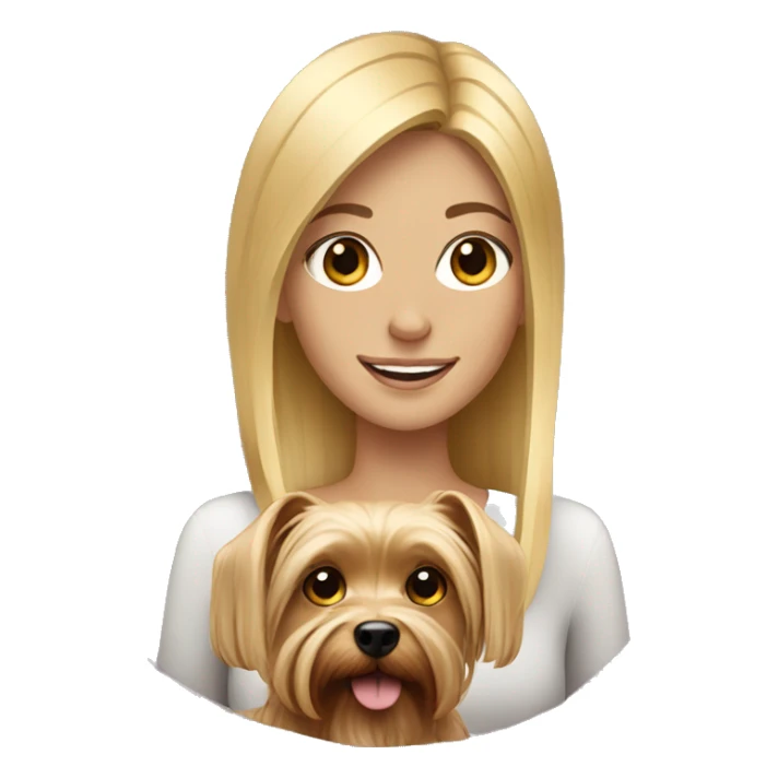 Blonde girl with a yorkshire terrier sticker