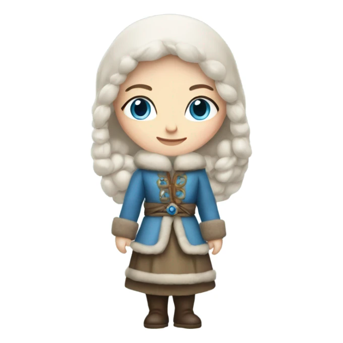 Winter Outfit, Slavic princess with blue eyes sticker