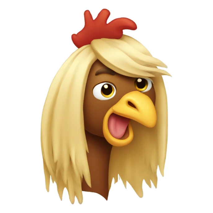 Rooster with long blonde hair sticker