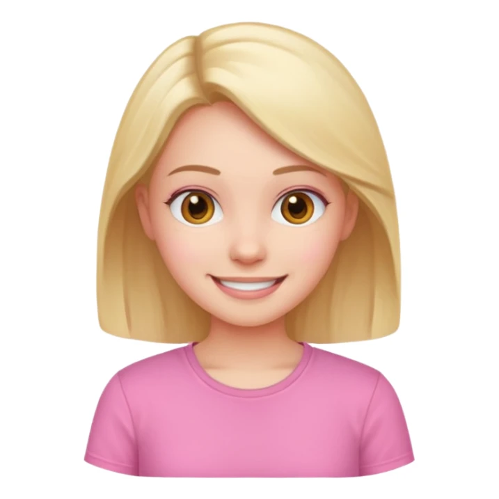 smiling girl in pink shirt sticker