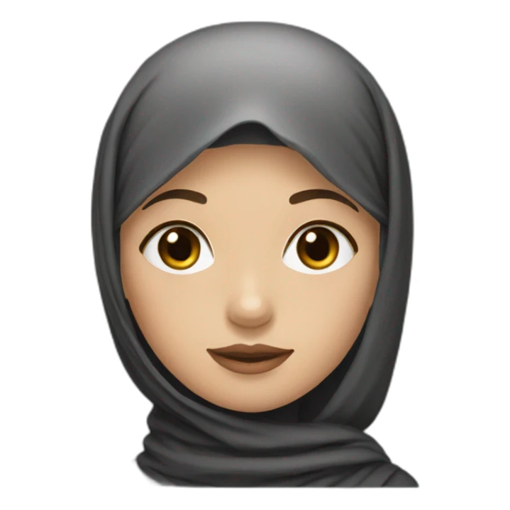 A fair skin tone girl with black hijab  sticker