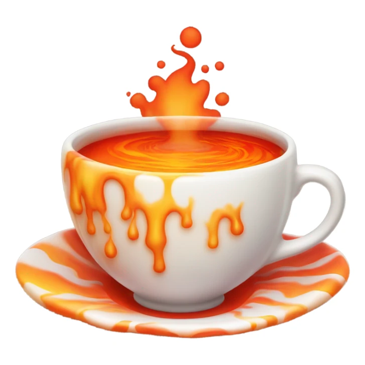 Teacup full of boiling lava sticker