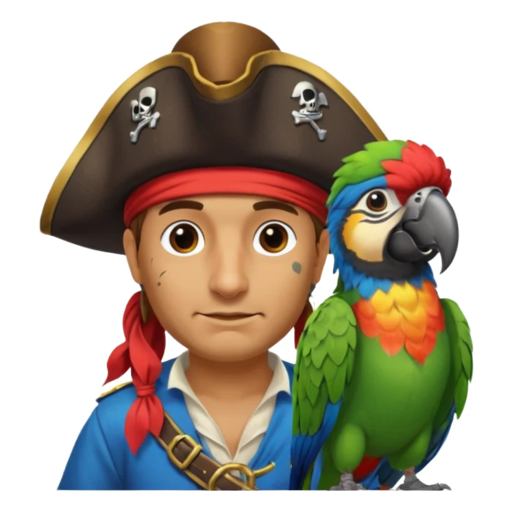pirate and parrot sticker