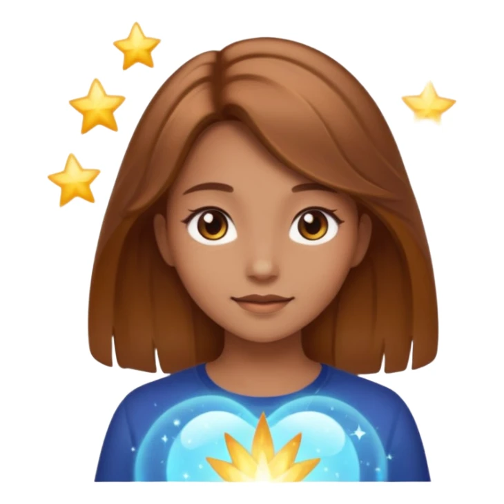 magic light brown hair girl with glow around sticker