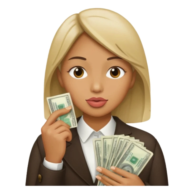 un banco de dinero y una persona haciendo gesto de silencio sticker