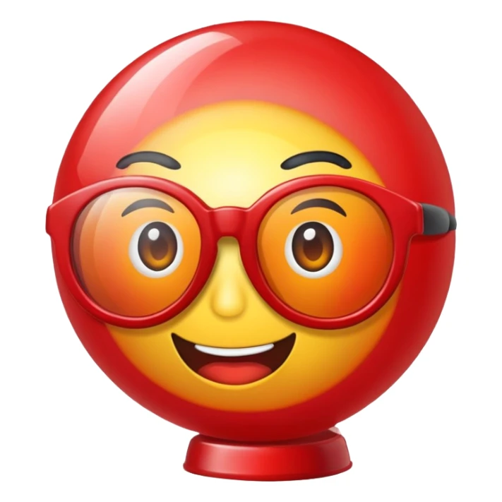 Globo de fiesta color rojo con lentes de sol sticker