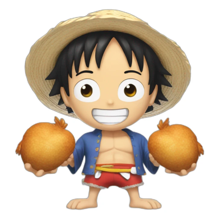 Luffy qui mange une cuisse de poulet sticker