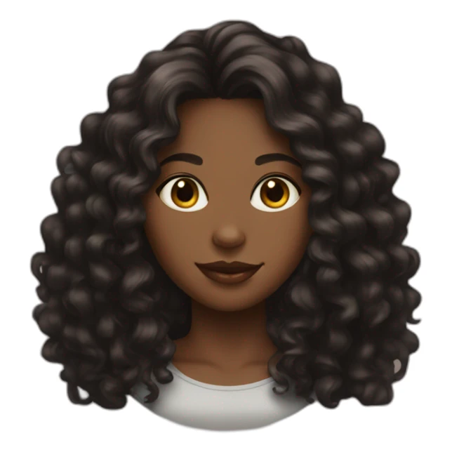 woman brown skin long curly hair black cat sticker