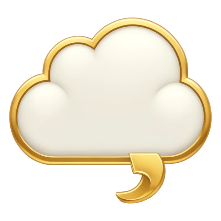 A white thought bubble with golden details and accents sticker