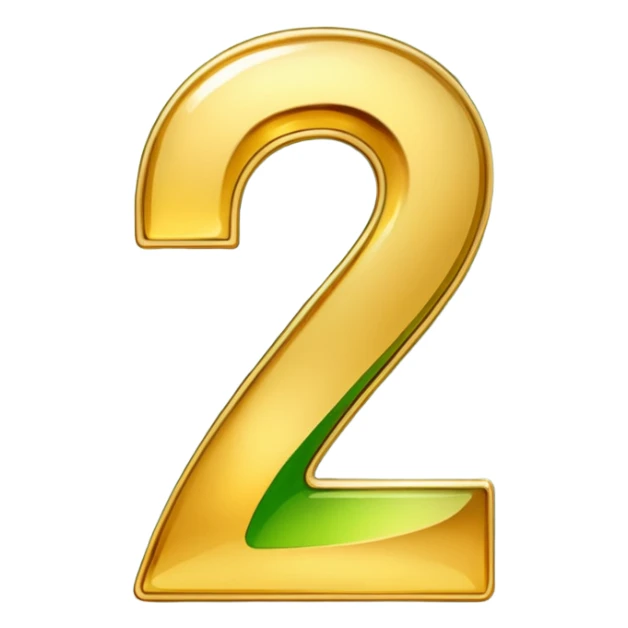 number seven  in golden and green shadows sticker