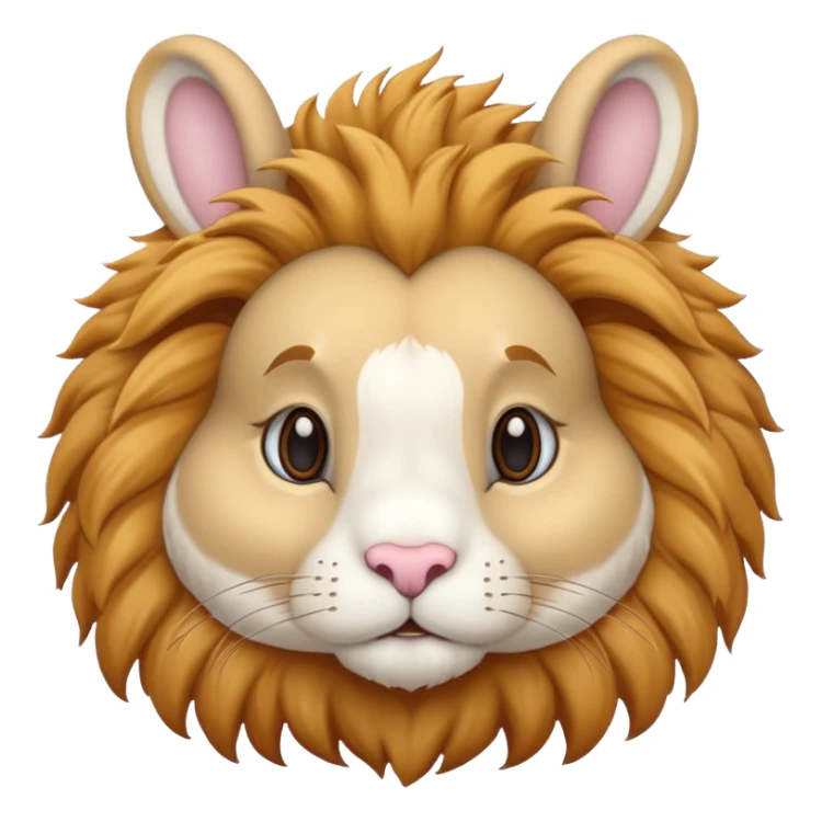 white bunny that has face of a lion sticker