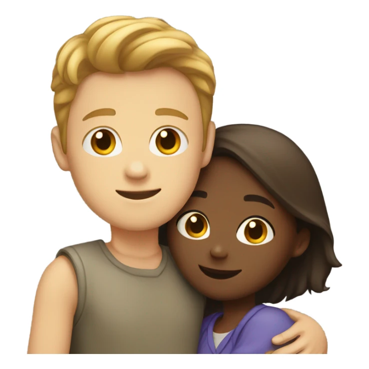 White Boy and brown girl hugging  sticker