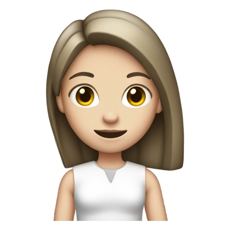  girl, white skin, holding a steak sticker