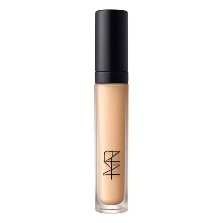 "NARS" brand, realistic, isolated 
Radiant Creamy liquid makeup Concealer, translucent glass tall tube sticker