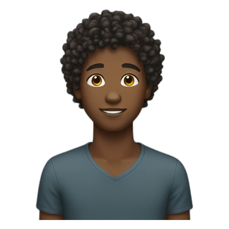 Black teen boy with curly hair  sticker