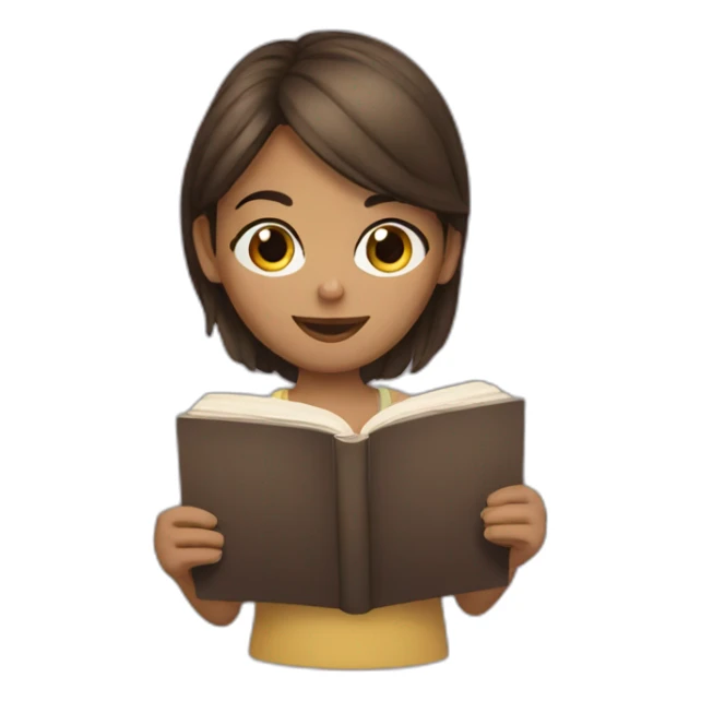 A girl who reads a book sticker