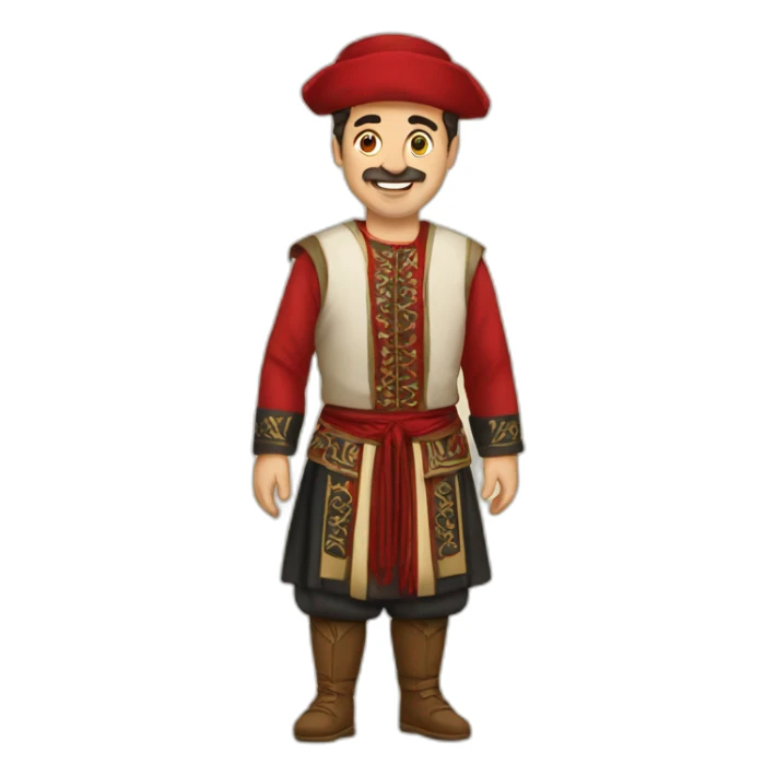 Albanian men with traditional clothes sticker