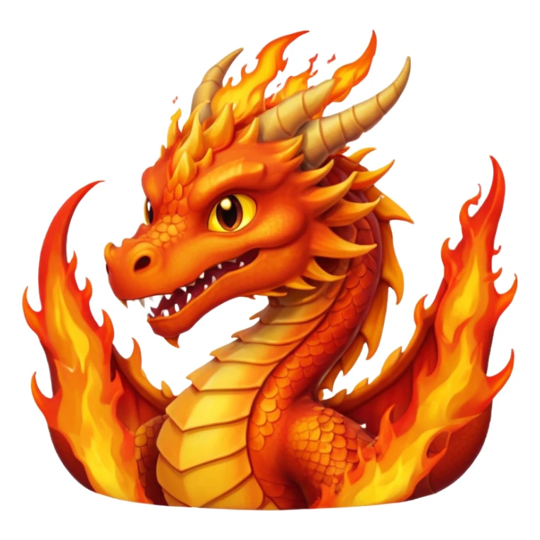 um dragão pegando fogo sticker