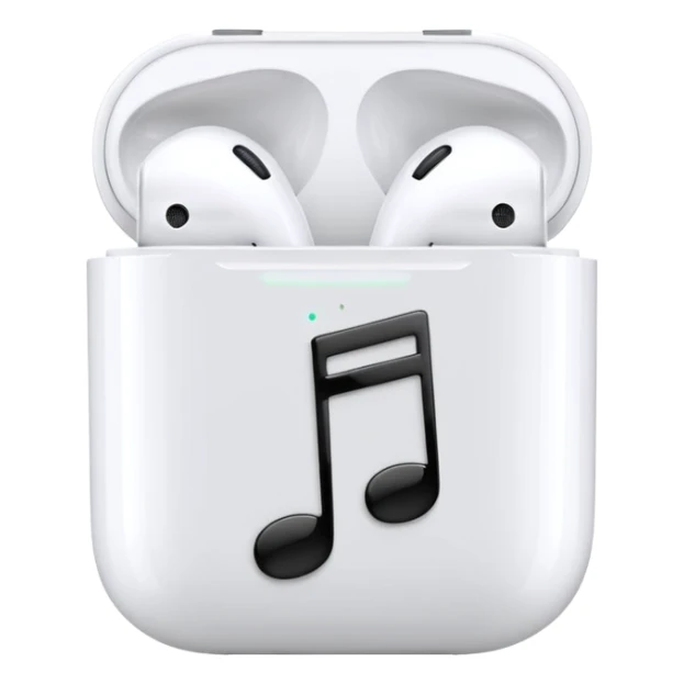 airpods in a music note themed case sticker
