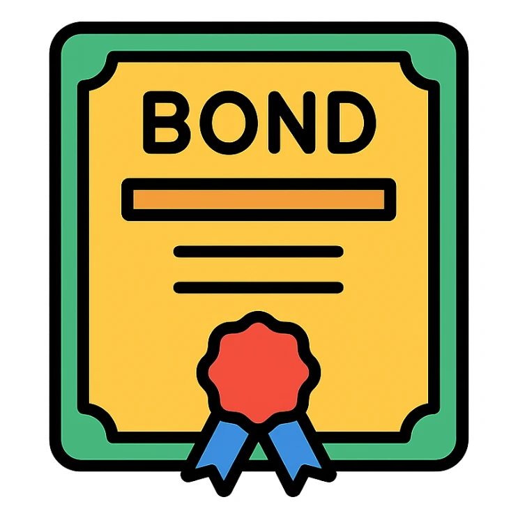 simple financial bond icon sticker
