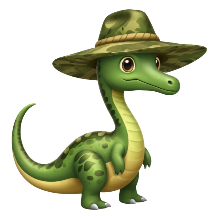 Pterosaurio con sombrero camuflageado sticker