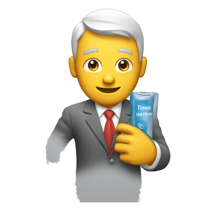 Icons holding brand(product) in hand
 sticker