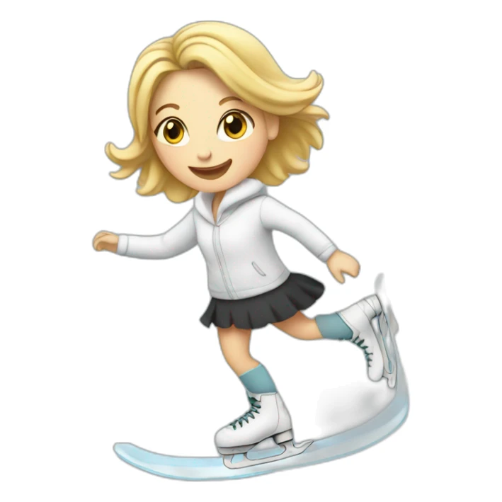 A white woman ice skating sticker