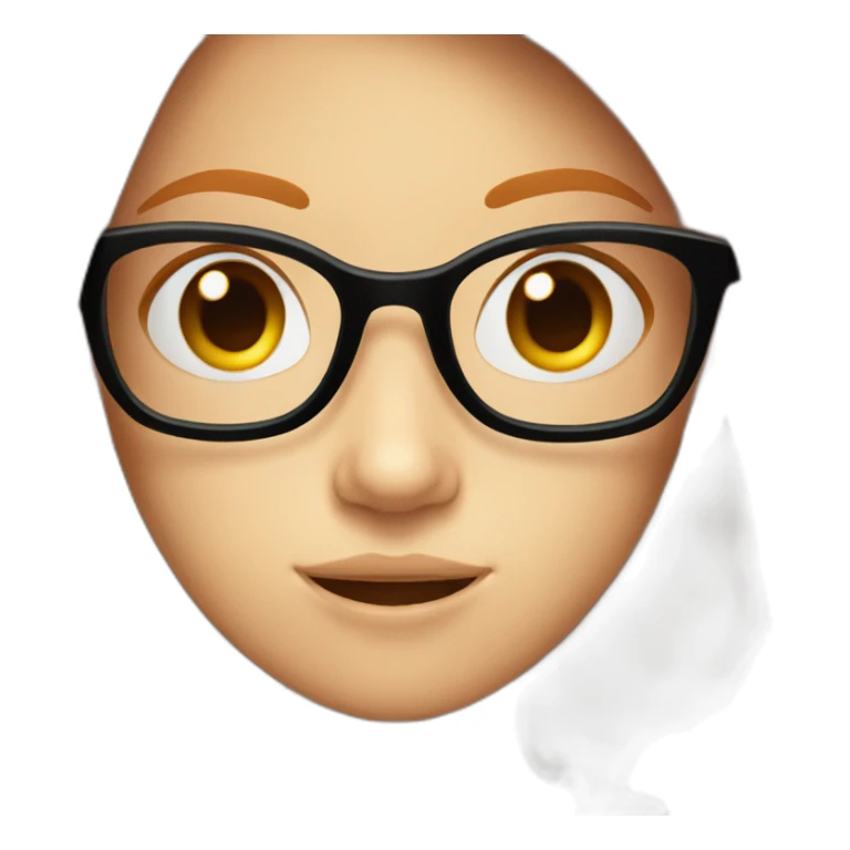 young ginger girl long straight hair and with glasses sticker