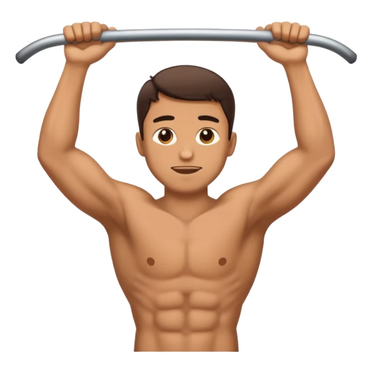 crossfit man emoji doing pull-ups strong simple emoji style sticker