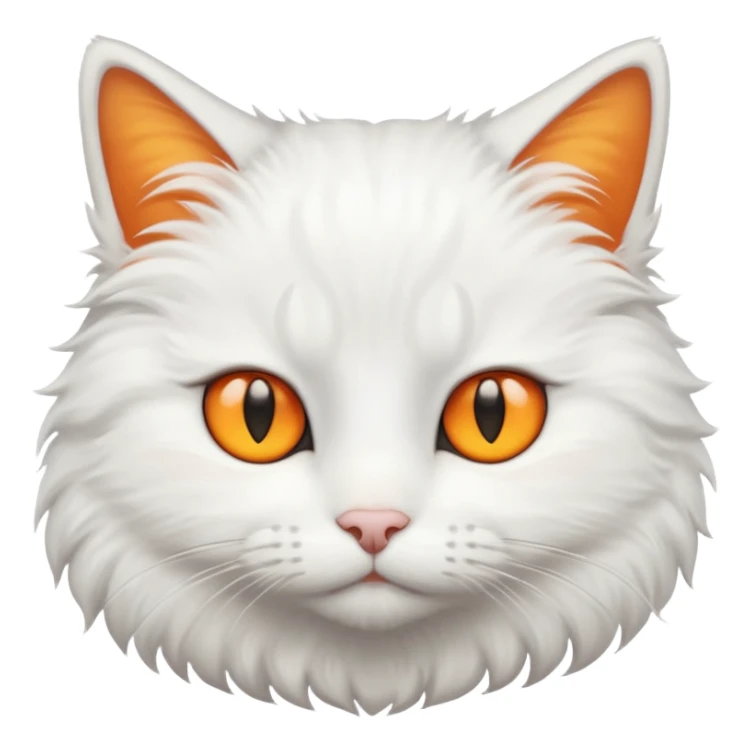 white cat with slightly orange and yellow eyes sticker