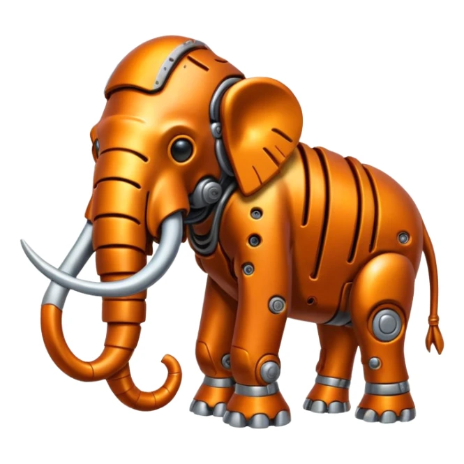 Little completely orange mammouth cyborg sticker