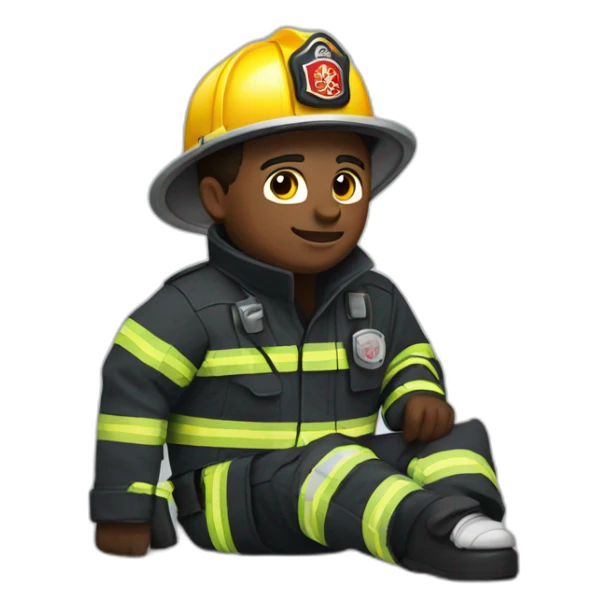 black abs firefighter with a broken foot and a cast sticker