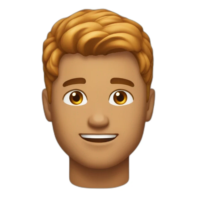 caramel brown good looking guy with light stumble and thick hair combed forward skin fade approximate 30 years old sticker