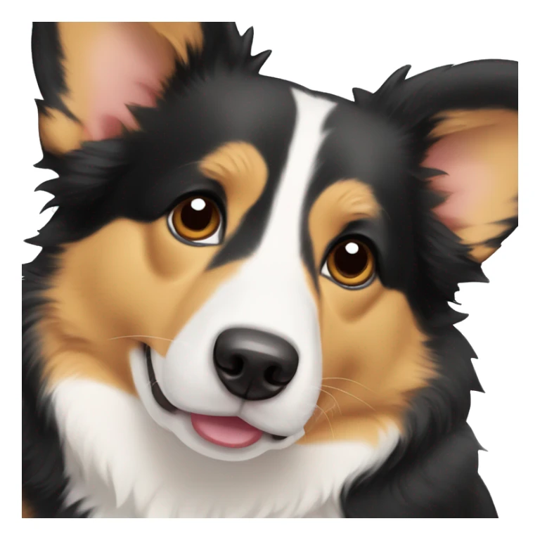 corgi mixed with a border collie black with light brown nose sticker