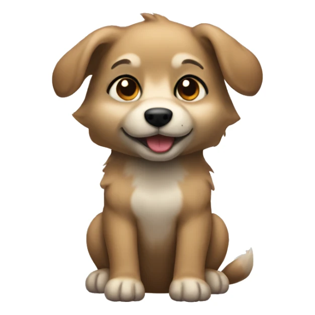 a light brown puppy-like wolf with black hair on its ears sticker
