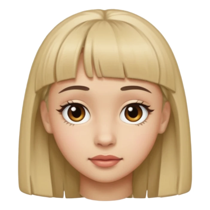 girl with micro bangs half of forehead sticker