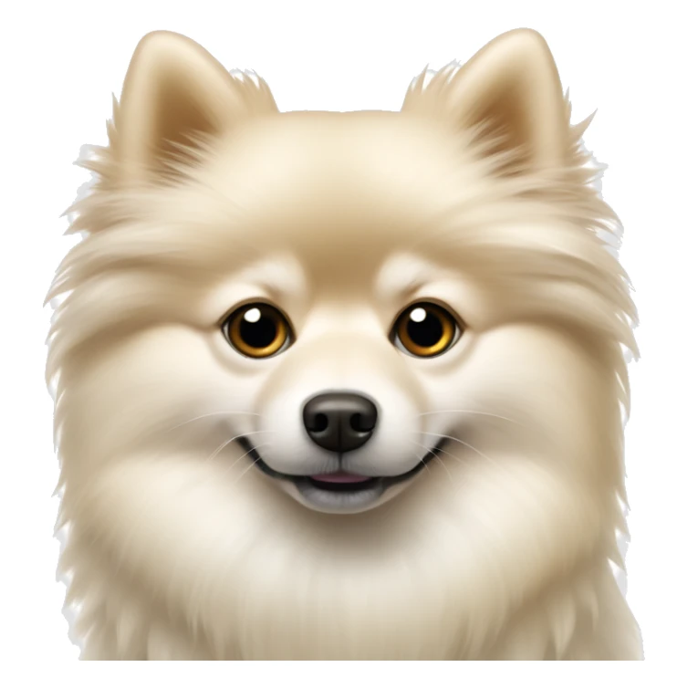 White beige wool pomerian spitz with dark eyes  sticker