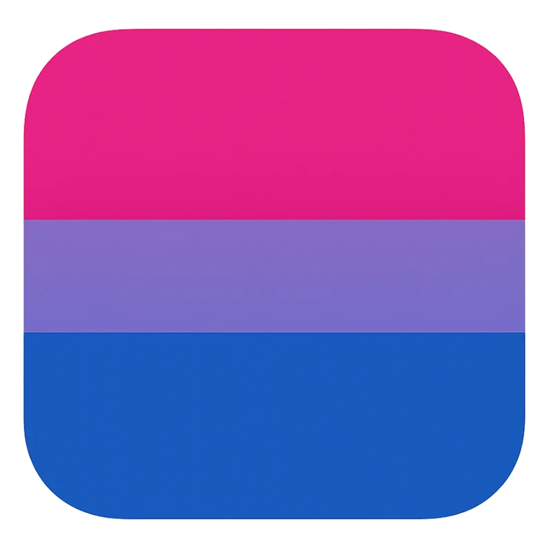 bisexual pride flag as a square icon with slightly rounded corners, bold colors, minimal style, no text sticker
