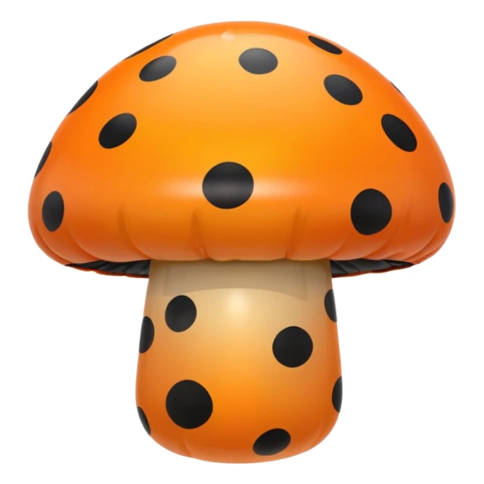   jeff koons orange and black polka dot mushroom inflatable  sticker