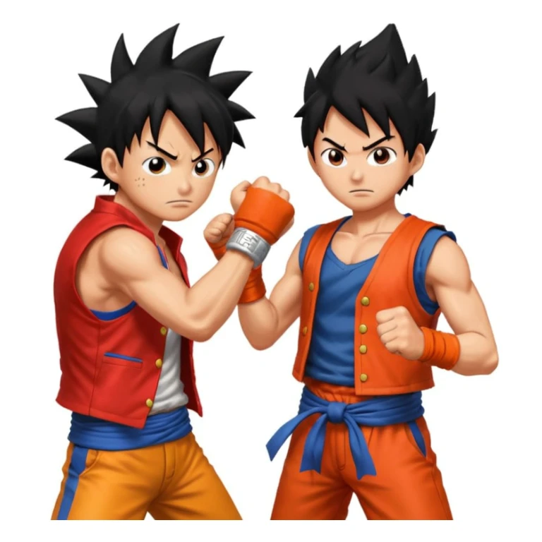 Luffy qui tape goku sticker