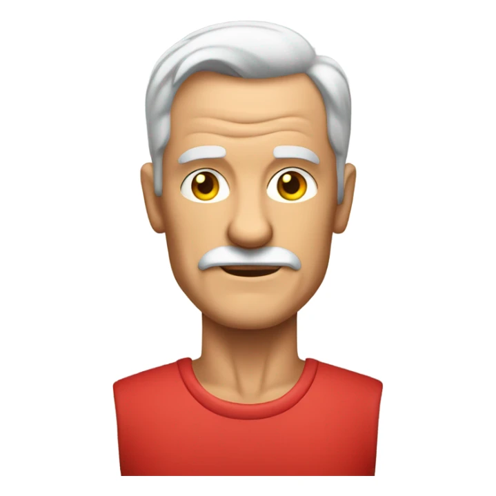 muscular old man in red shirt sticker