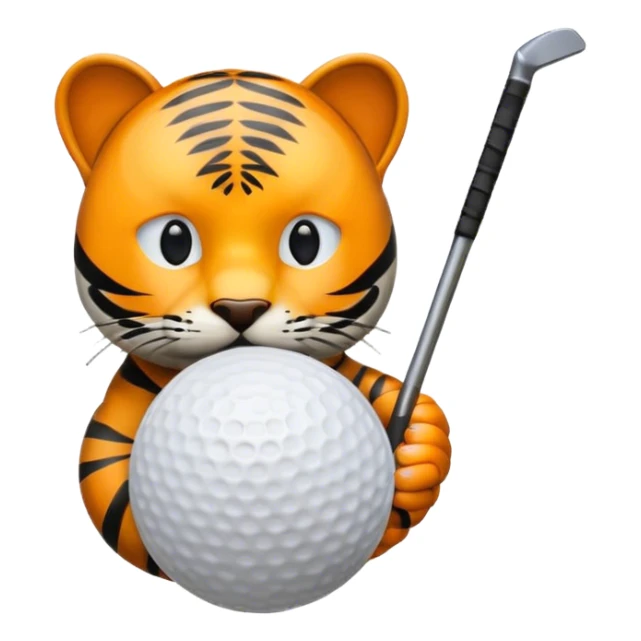 Tigre en bola de golf sticker